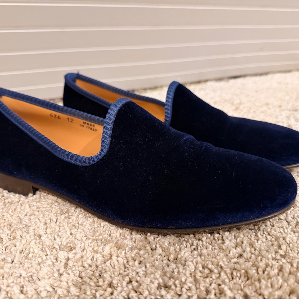Del Toro Men's Navy Velvet Slip-On Loafers size 12